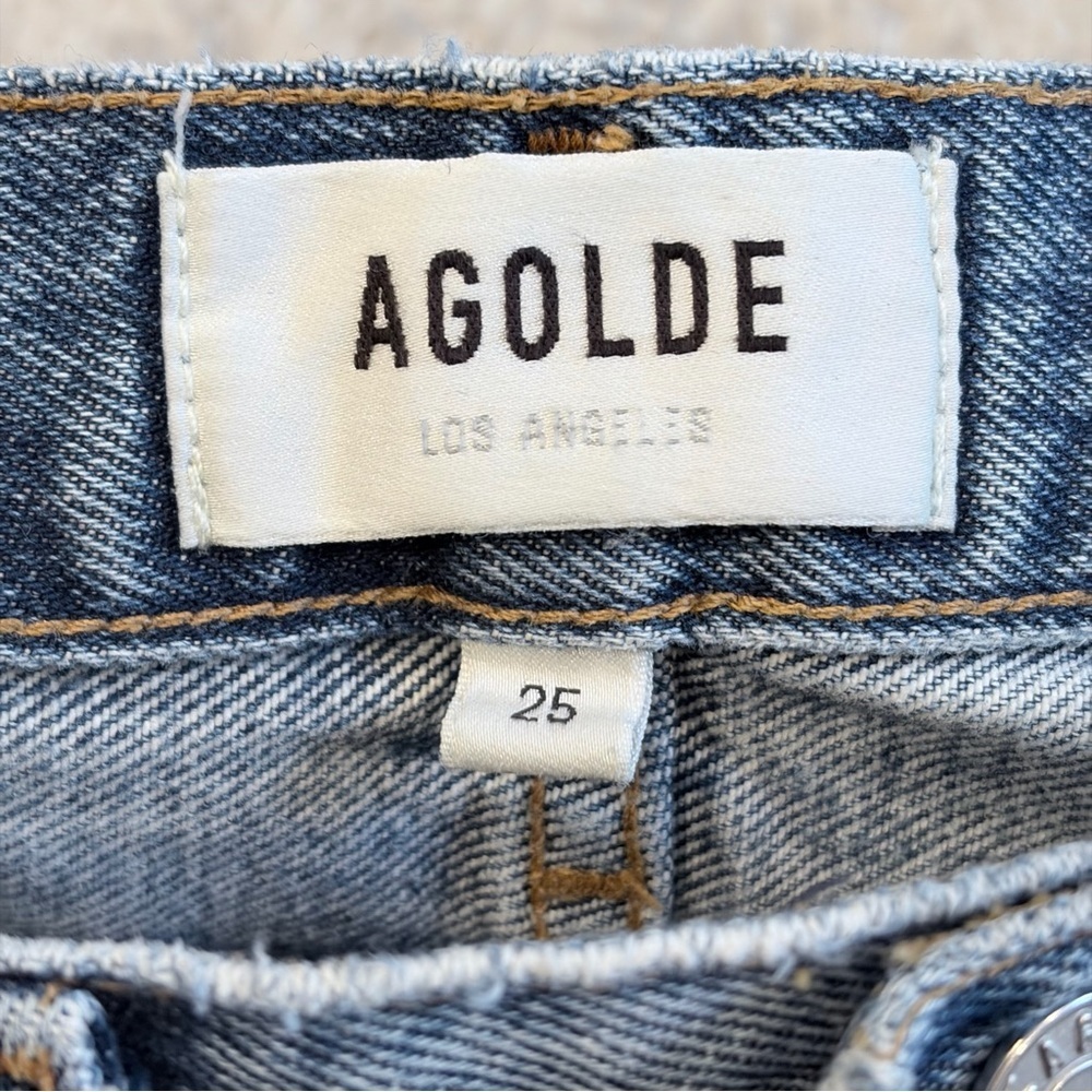 AGOLDE 90s High Rise Straight Distressed Jeans 25 Premium Vintage - Picture 7 of 8